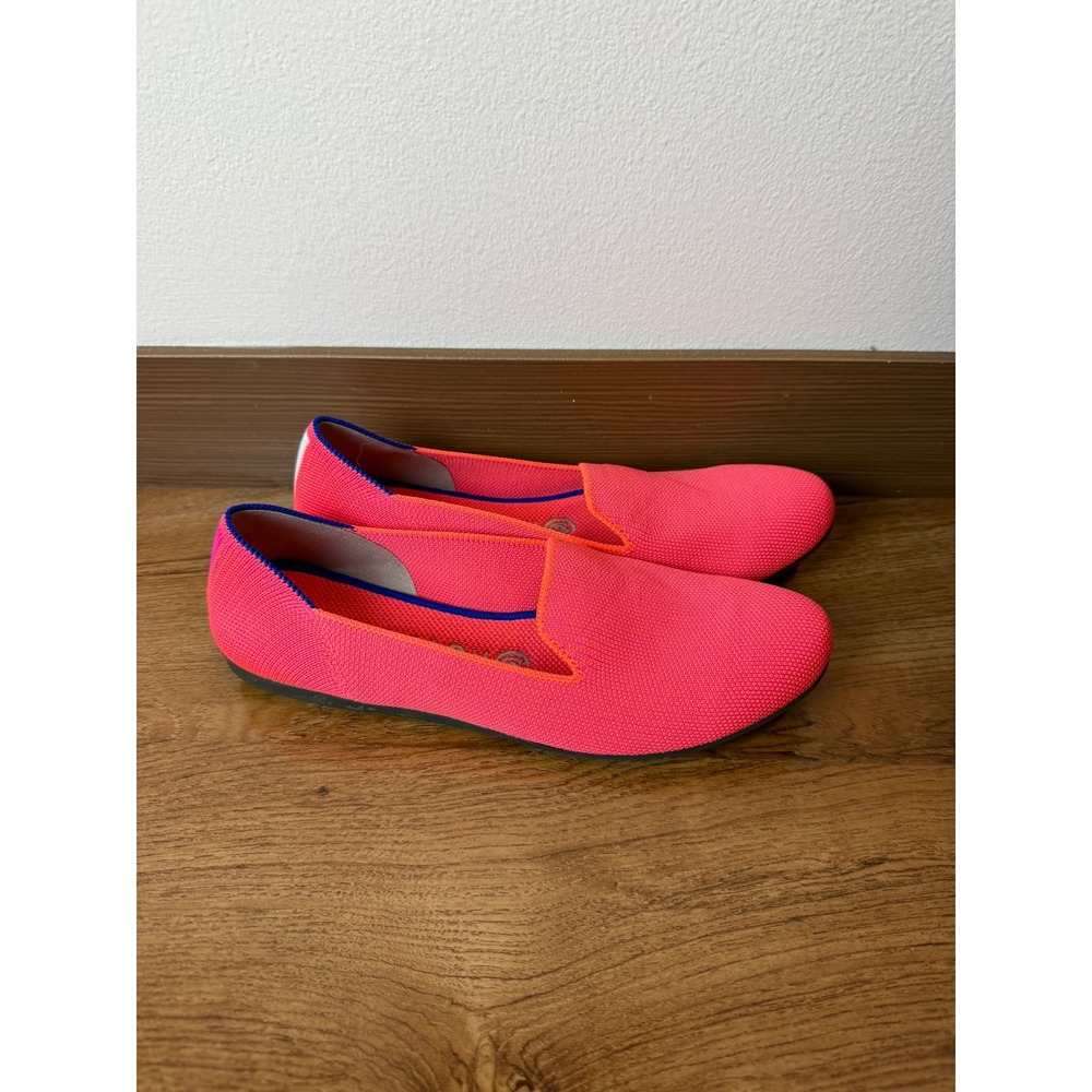 Rothys The Loafer Electric Pink Knit Flats Shoes Womens 8.5 Round Toe Slip On - Picture 3 of 8
